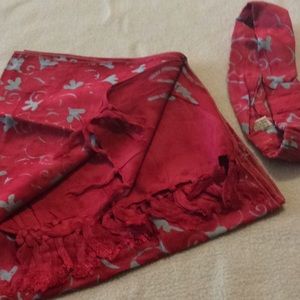 J Francis pink scarf with head band to match